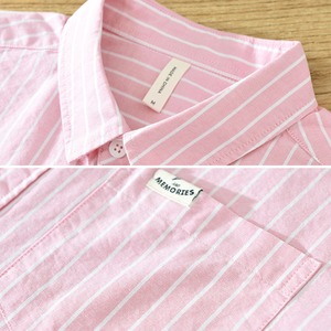 【M-3XL】Pastel Stripe Long Sleeve Shirt / パステル ストライプ 長袖 シャツ