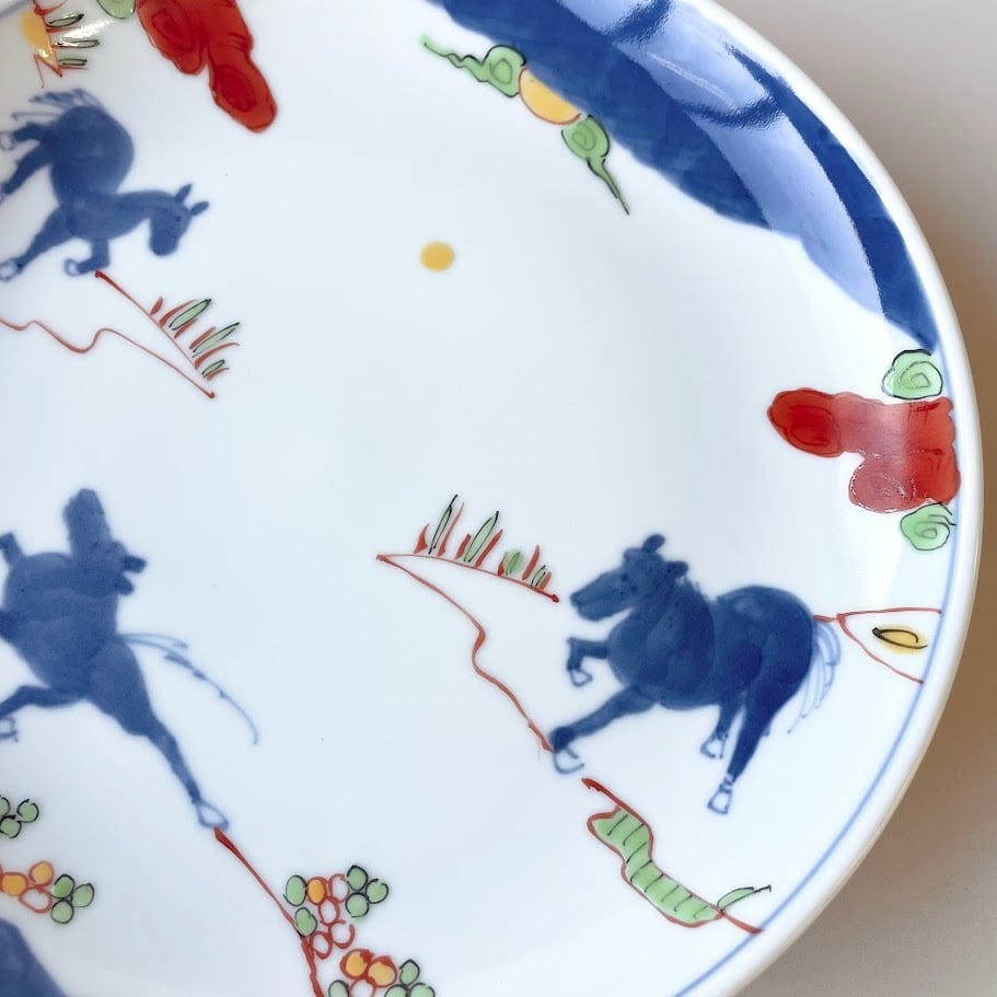 有田焼】天啓赤絵群馬図 7寸丸皿 | 和食器のすべて