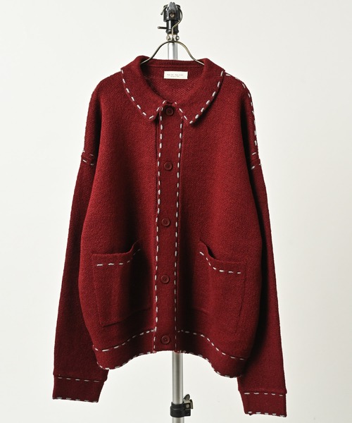 many men many mind Brushed Acrylic Hand-Stitched Knit Jacket (WIN) M2621010