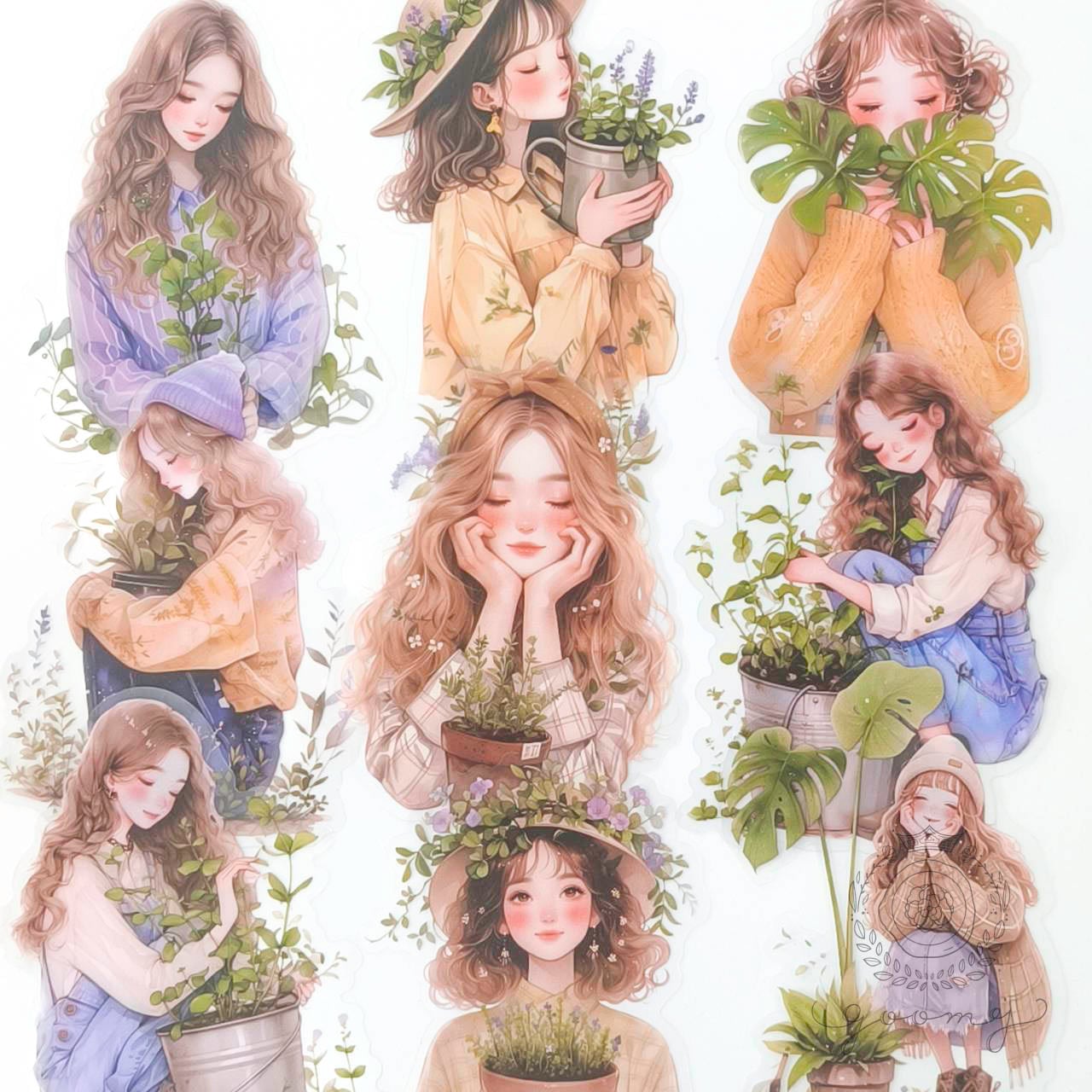 女の子イラストシール Floral Times 1 <S1366>