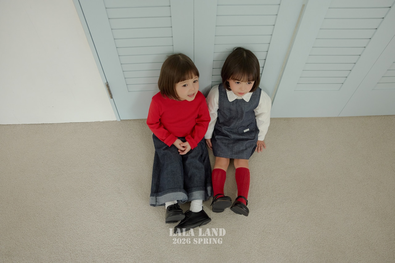 LALALAND 26/SS (Kids)Eyelet slim long-sleeve tee
