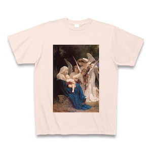 天使の歌(ウィリアム・アドルフ・ブグロー)：厳選名画Tシャツコレクション（ライトピンク）