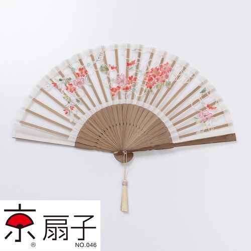 額透かし彫扇 紗月 ハナミズキ 白