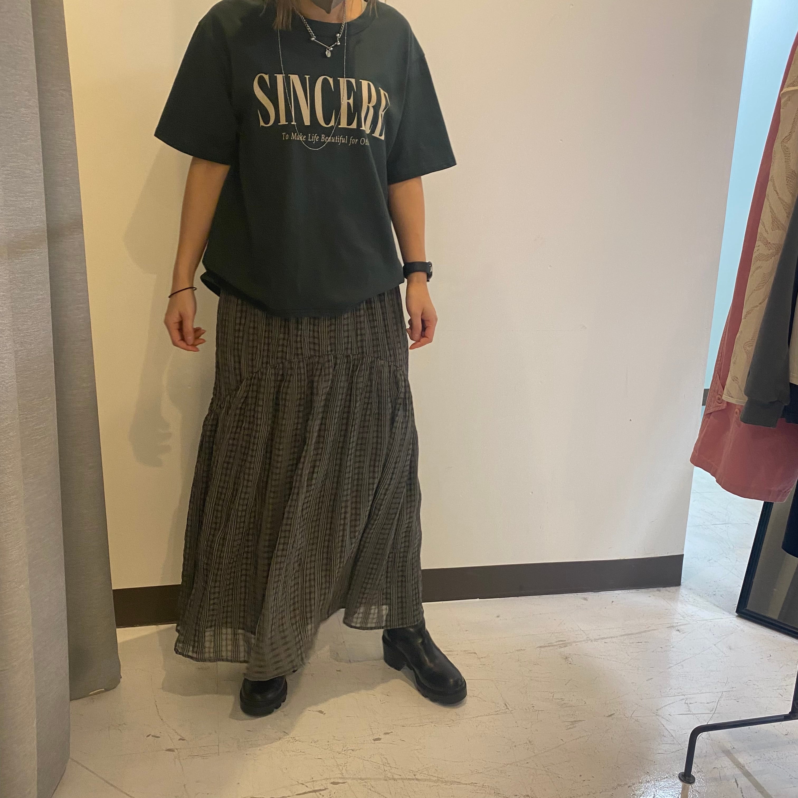【CHIGNON】 チェックシアーティアードスカート