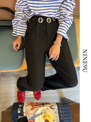straight caual slacks pants 2color【NINE7858】