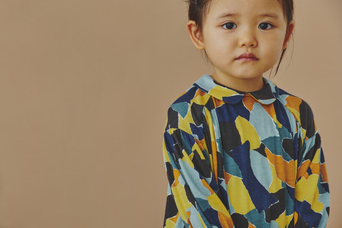 ミナペルホネン キッズ foliage ワンピース mina perhonen 2020AW》foliage ワンピース / pink mix / 110-140cm