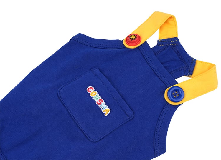 color shoulder t-shirt S ~ XL 2color / 犬服 春夏 新作 Tシャツ ドッグウェア 袖なし 可愛い 犬の服 お揃い オーバーオール トップス　top151