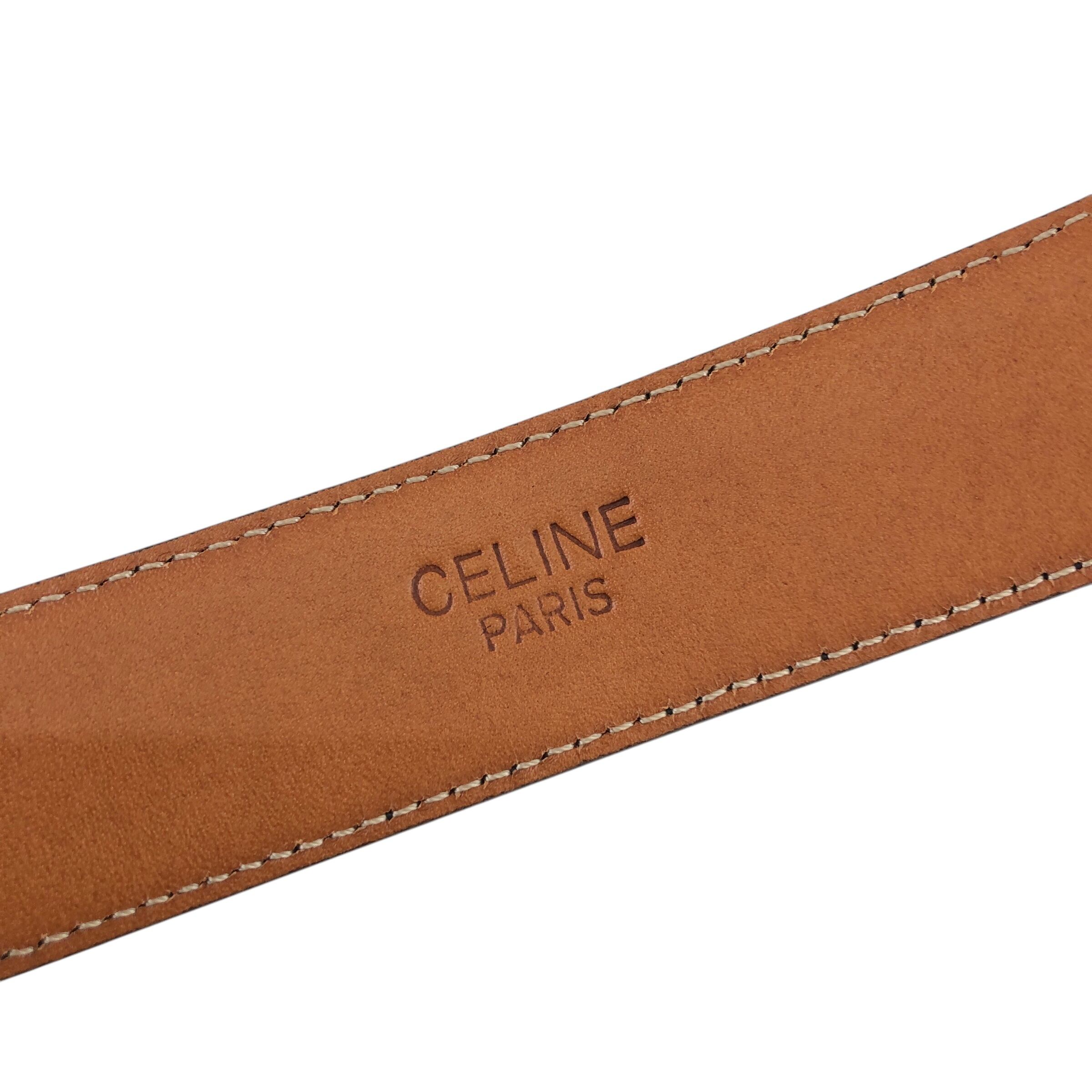 CELINE セリーヌ 凱旋門 ベルト ゴールド レザー vintage ヴィンテージ