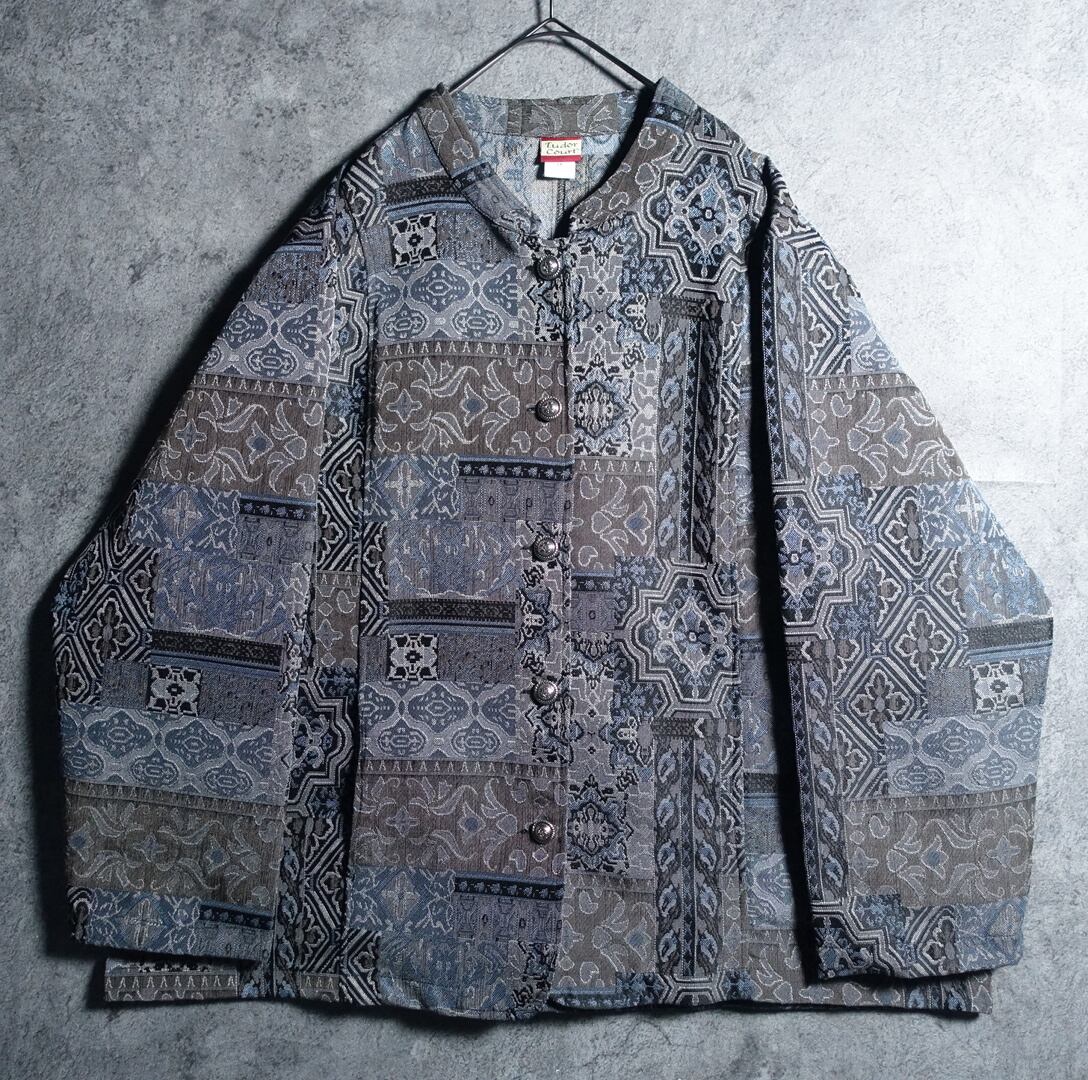 Geometric Pattern Design Jacquard Jacket