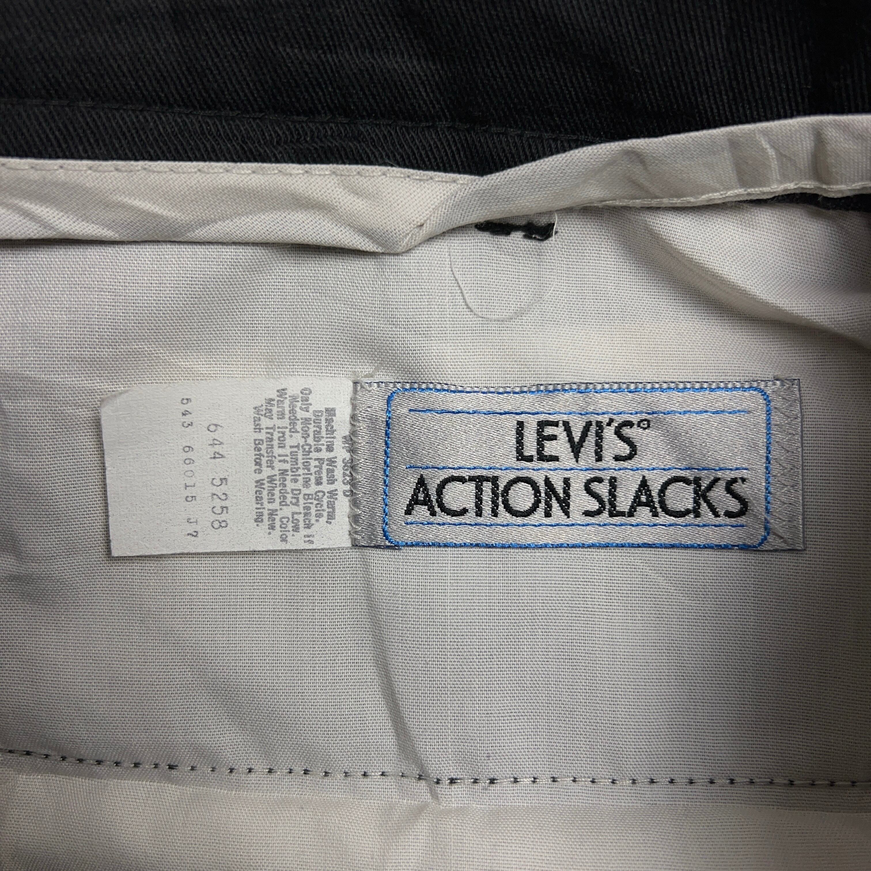 90's LEVI'S ACTION SLACKS Slacks Black W37 90年代 リーバイス