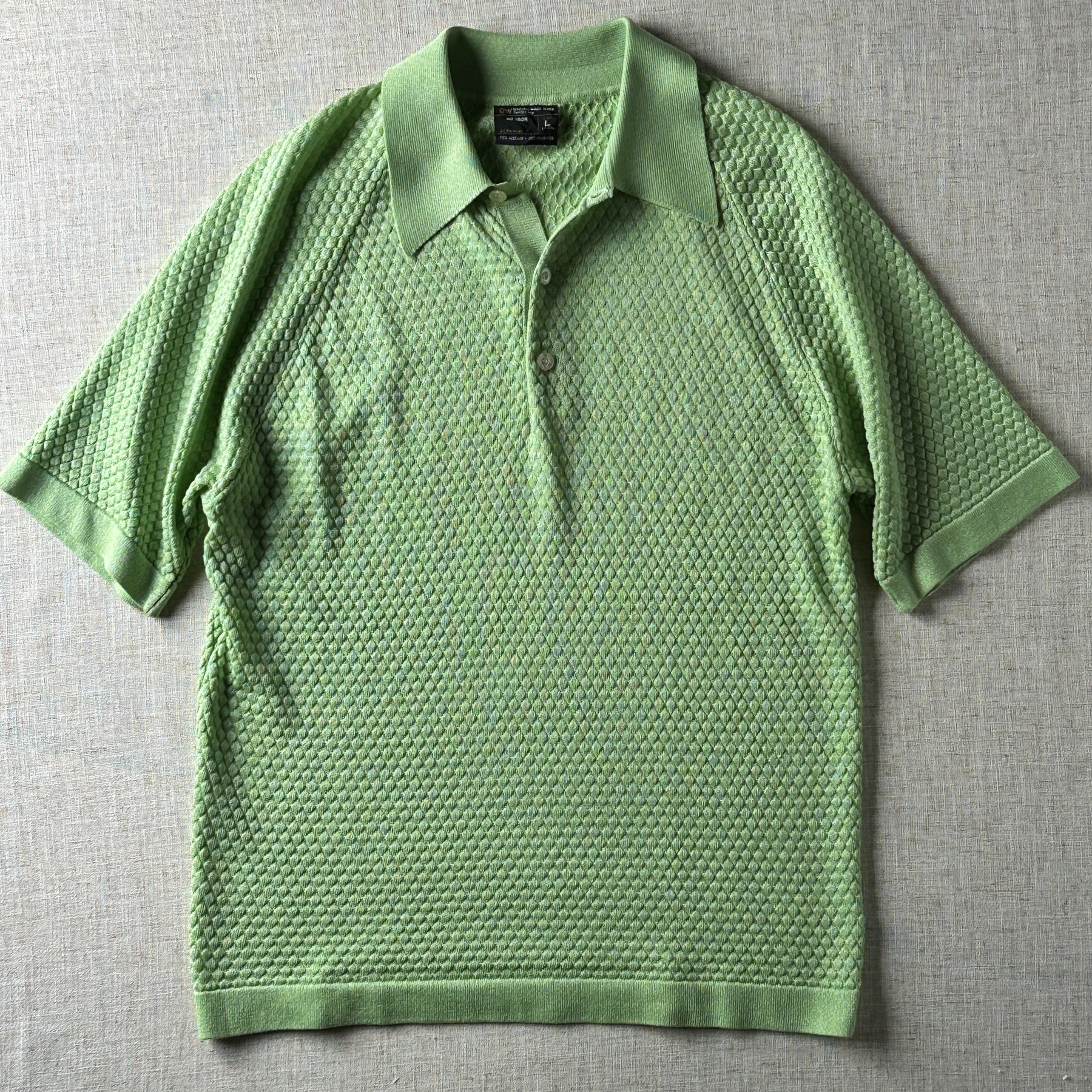70-80s, JCPenney Textured Knit Polo Shirt, Unisex M