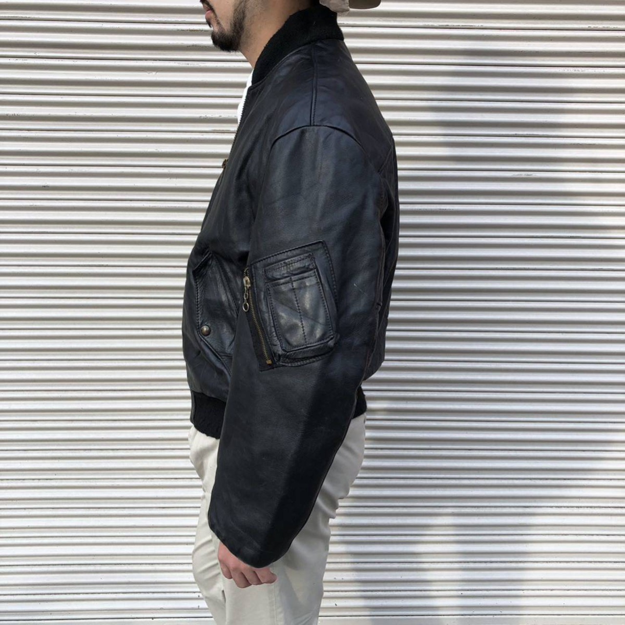 希少な44サイズ USA製 Schott ショット 127 MA-1 レザージャケット 