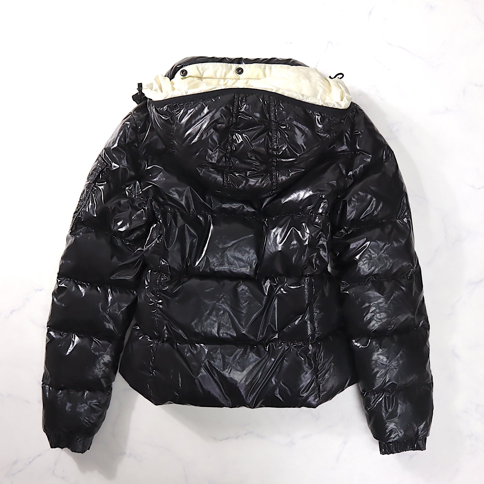 モンクレール MONCLER 国内正規品 BADIA フード付き ダウンジャケット レディース ブラック 0 【中古】【3-DB237】