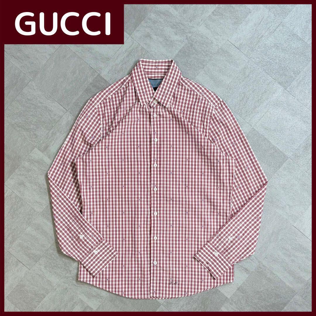 【真紅の襟付襯衣】グッチ ラガーシャツ ミケーレ期 21aw 新品未使用 希少 真紅の襟付襯衣】グッチ ラガーシャツ ミケーレ期 21aw 新品未