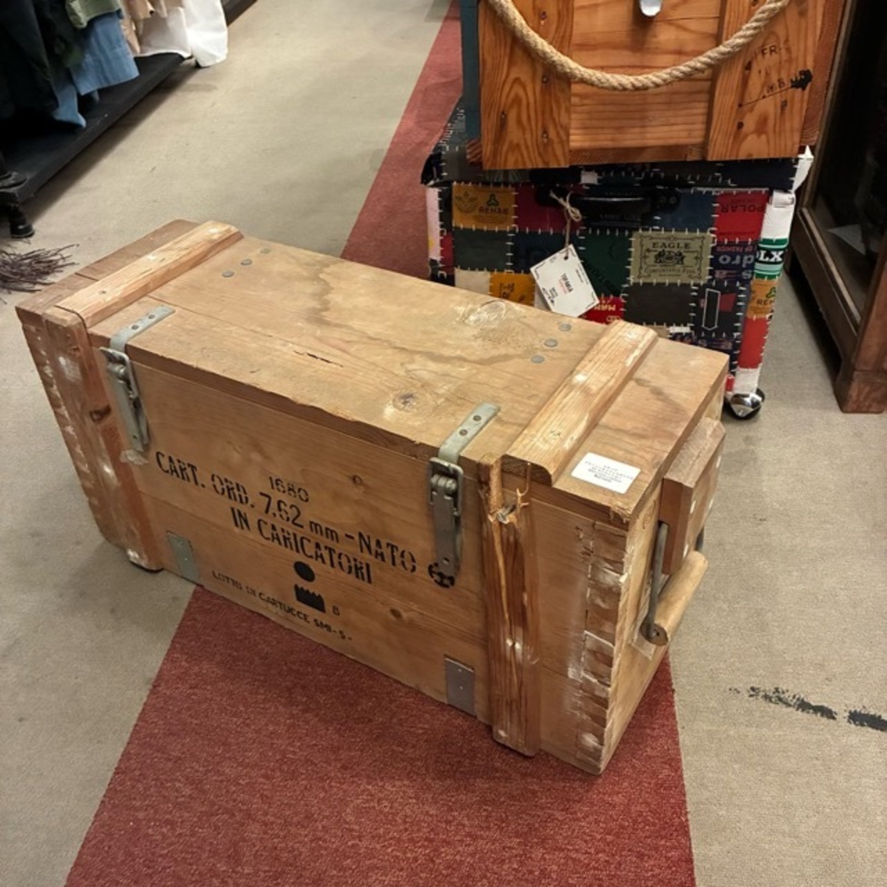 Italia Ammunition wood box　イタリア　アミニッションウッドボックス　＃コンディション　アウトレット　イタリア軍　ウッドボックス　収納　工具箱　アウトドア　キャンプ　ショップ　ディスプレイ　インテリア　アソート　