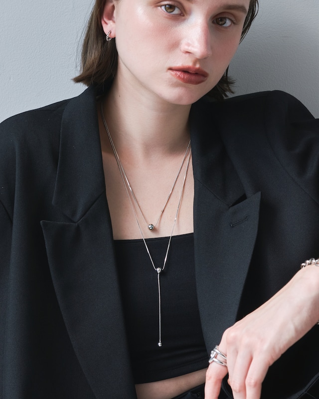 10/30(金)21時新作発売*stainless double ball  lariat necklace