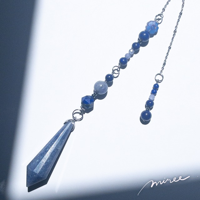 本質を映す青のペンデュラム【ブルーアベンチュリン×ラピスラズリ】blue aventurine pendulum_103