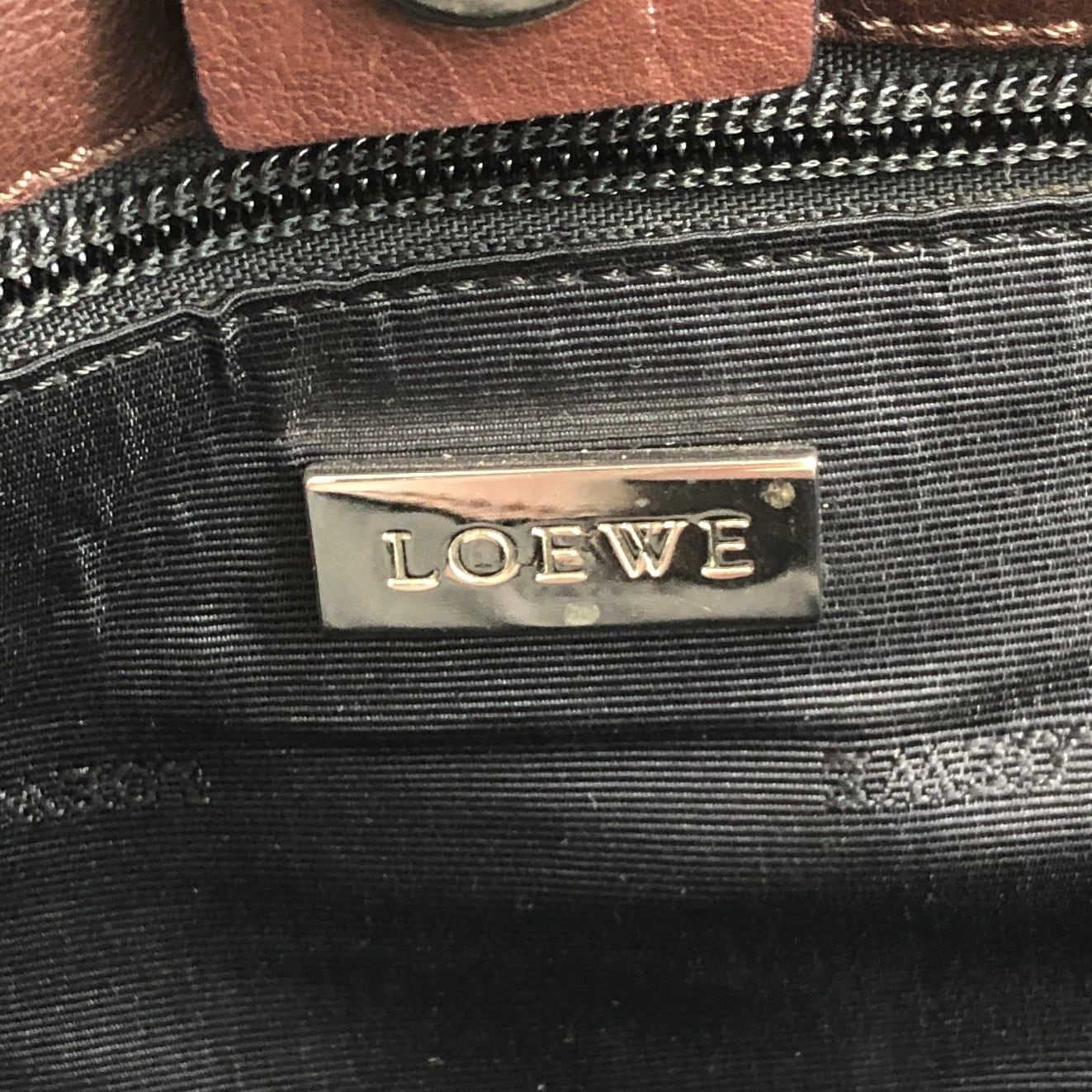 LOEWE ロエベ ハンドバッグ ブラウン アナグラム レザー トートバッグ