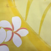 フラダンス 衣装 パウスカート イエロー系 プルメリア柄 シングル シンプル かわいい 華やか 鮮やか 明るい 黄 白 橙 ハワイアン アロハ ハワイアンプリント フラ ダンス レッスン 練習 ホワイト系 オレンジ系 花柄