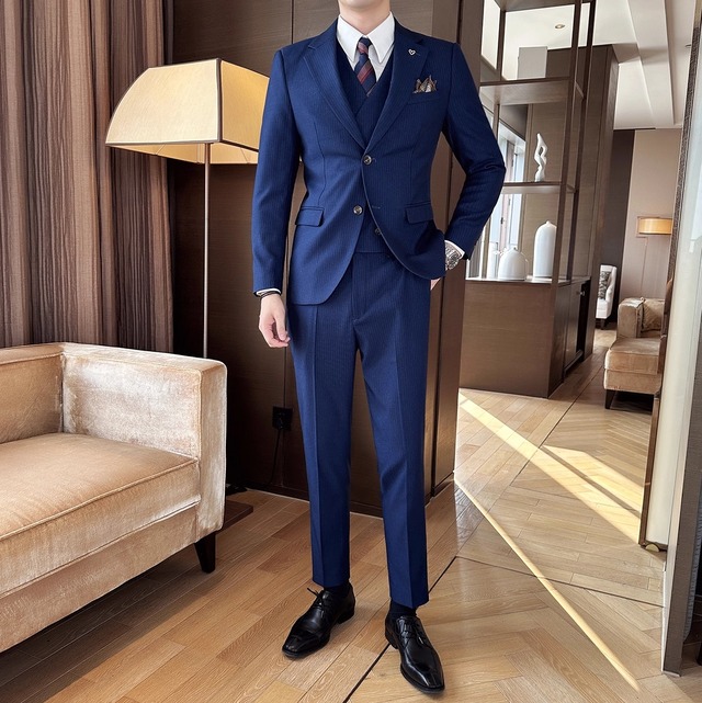 ストライプシングルブレストジャケットスーツ 4color SU0251