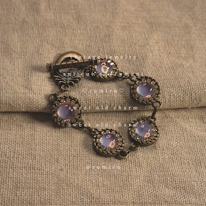 ハンドメイド ノスタルジック パープル ストーン ブレスレット