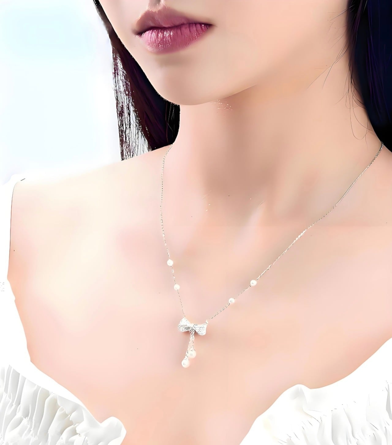 エレガントなスターリングシルバー925銀バタフライネックレス | mystyle123