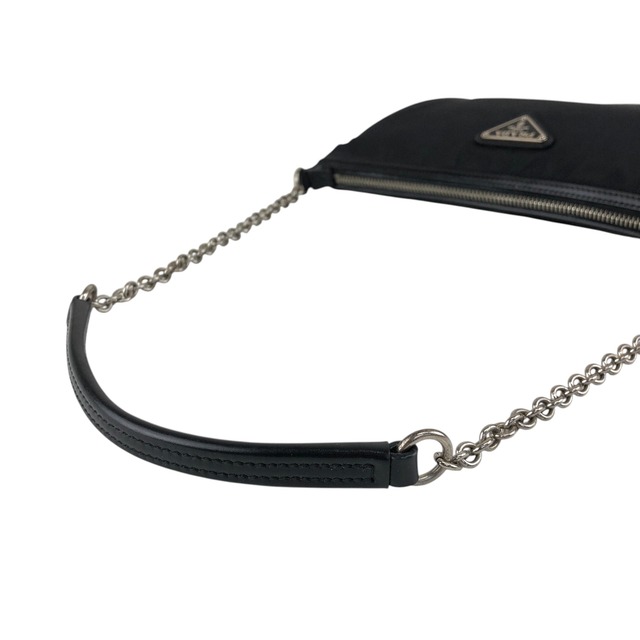 PRADA プラダ ショルダーバッグ ブラック トライアングルロゴ PVC レザー チェーンショルダー コーナーレザー vintage ヴィンテージ オールド 3m6ggr