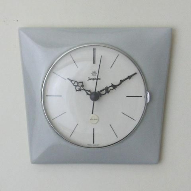 W.GERMANY JUNGHANS GREY CERAMIC CLOCK