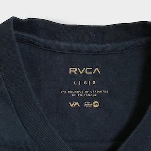 【RVCA】ルーカ ロングTシャツ バックプリント バックロゴ ワンポイントロゴ ロンT 長袖Tシャツ スウェットシャツ 袖ロゴ LARGE 古着