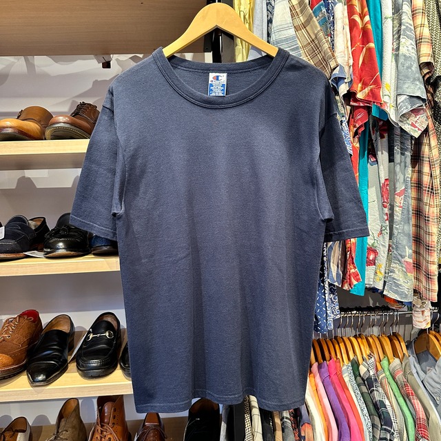 Ⓝ1990s CHAMPION NAVY SOLID T-SHIRT