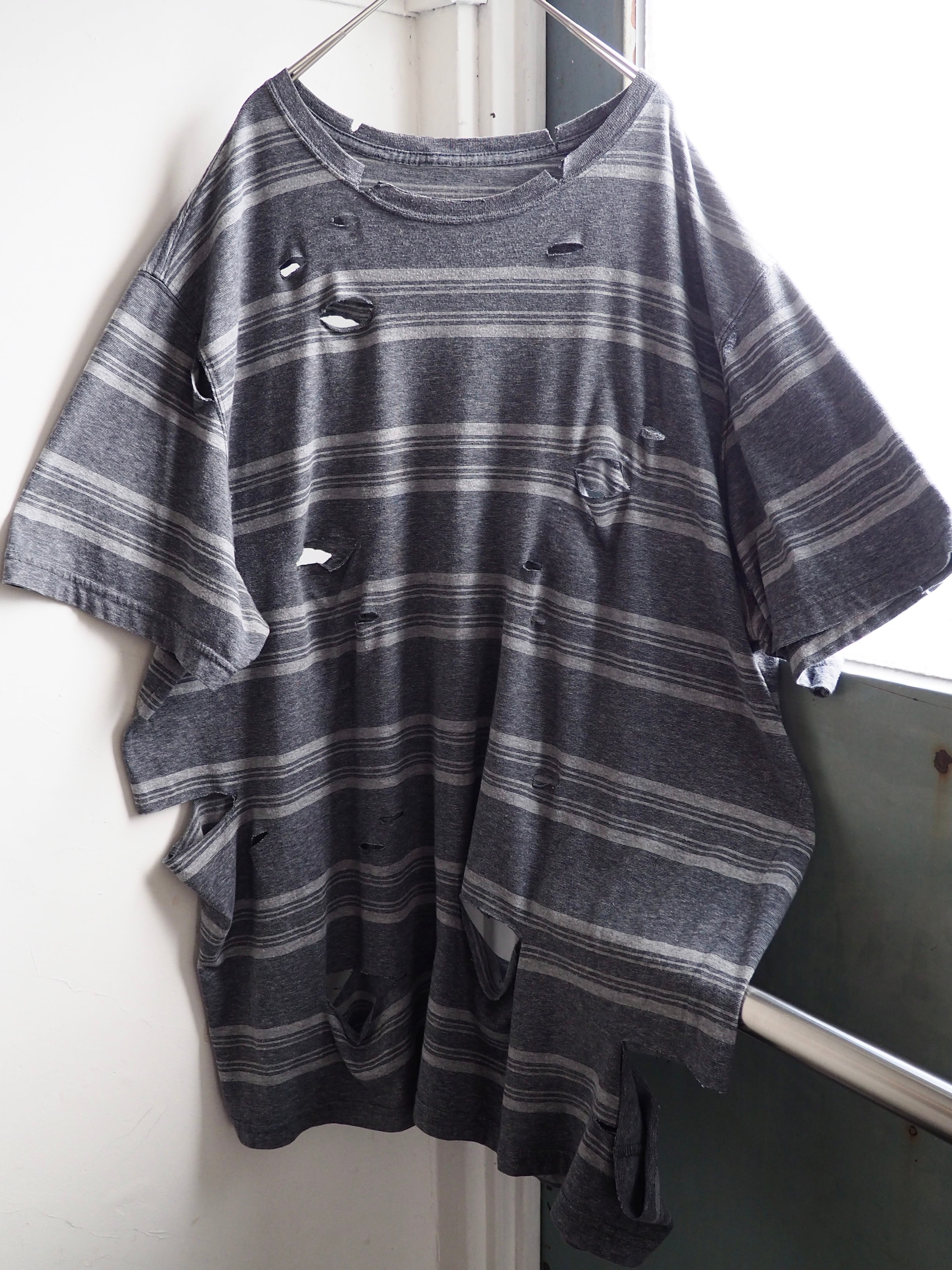 ” 循環 ” Boro Circulation Fat Border pattern Re:make loose S/S Tee