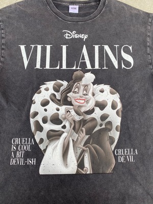 DISNEY / VILLANS / クルエラ / ユーズド加工 / ヴィンテージウォッシュ