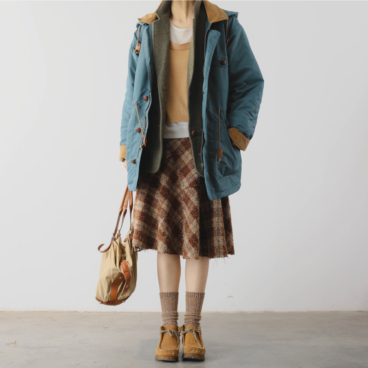 チェック柄フレアスカート   ｆ0105 - 8