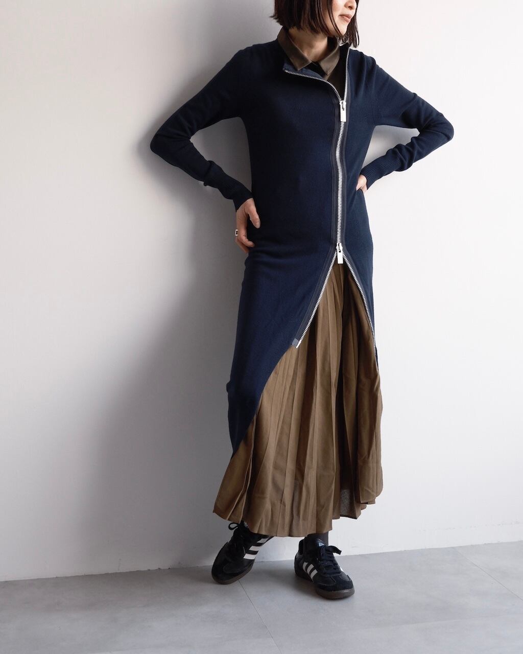 sacai SUITING MIX LAYERED KNIT DRESS | dear closet