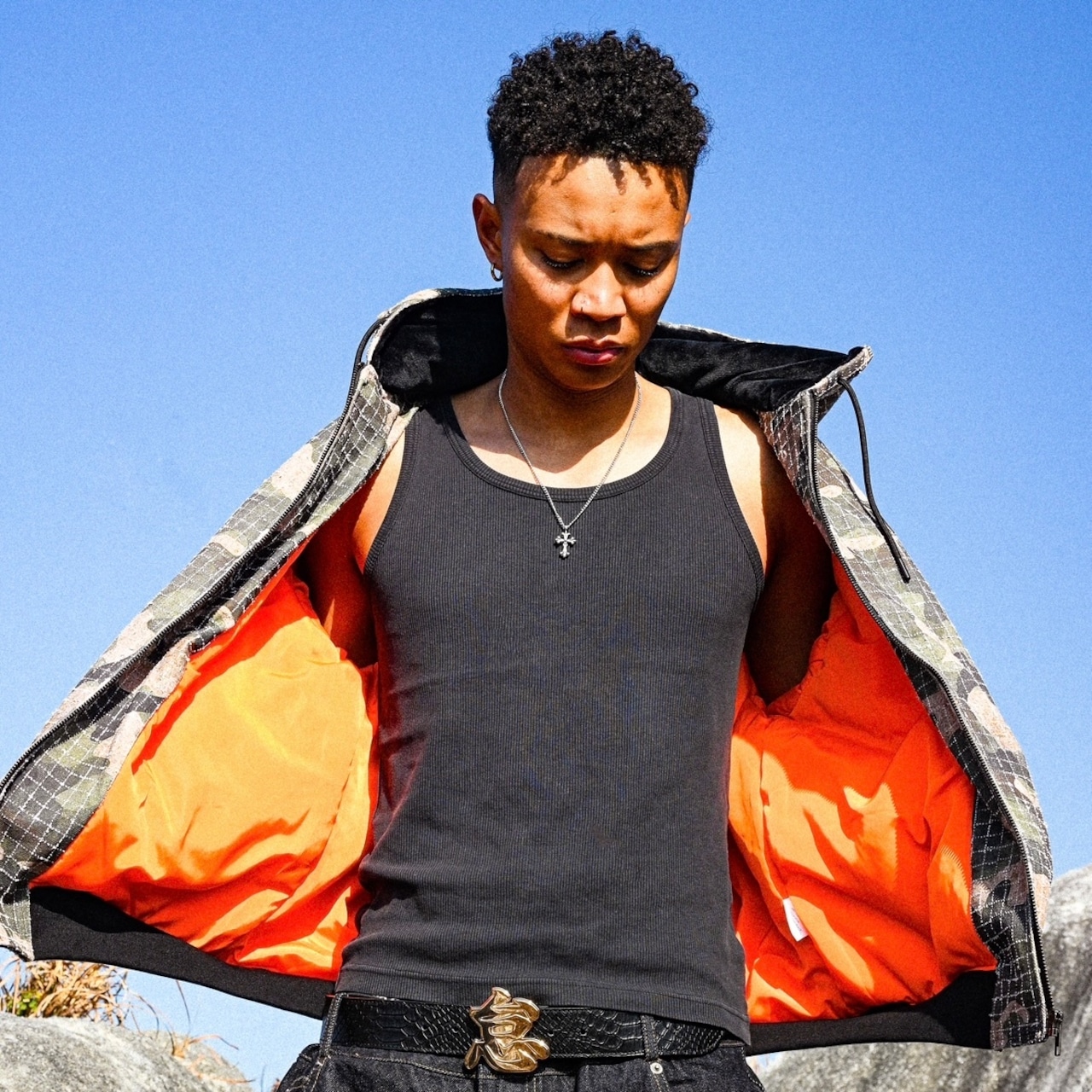 OG LOGO RIPSTOP CAMO HOODED JACKET