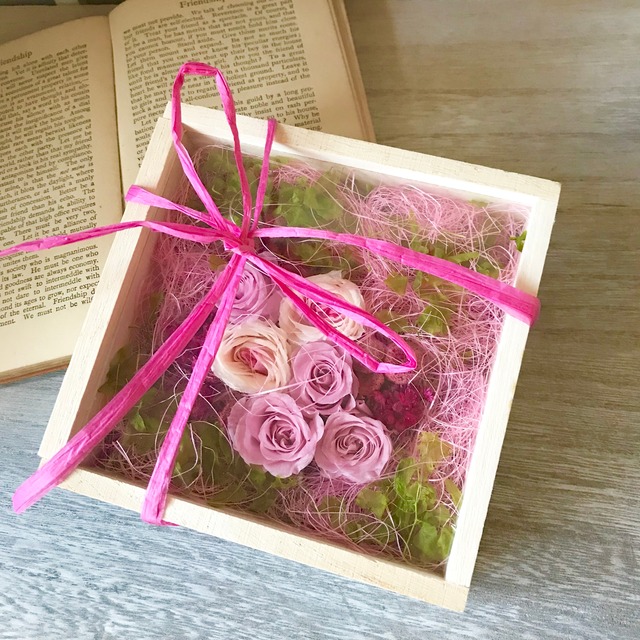 ♡ウッドBOXアレンジ　ピンク