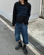 80s US ARMY Denim Sailor Cropped Pants