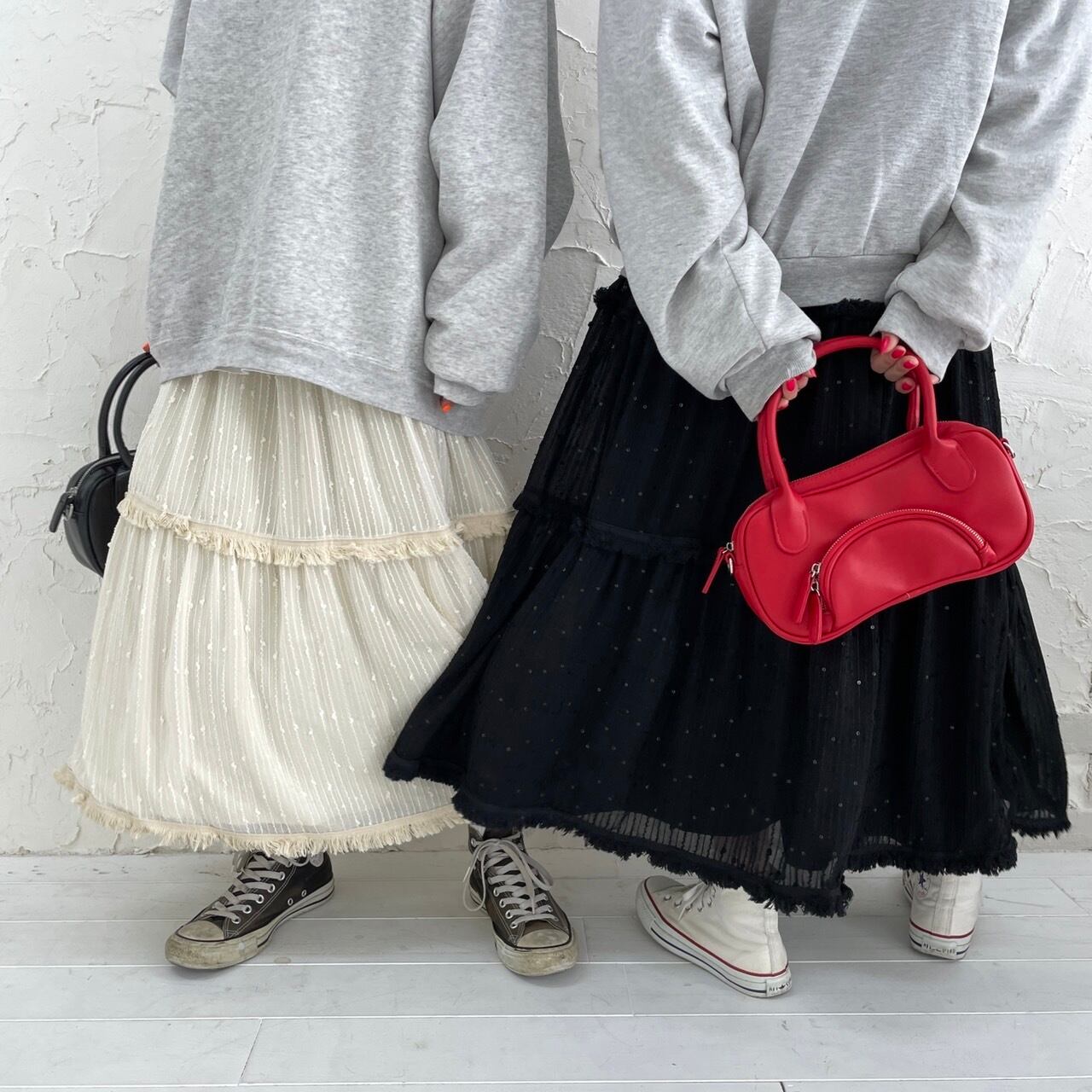 sequins tiered skirt_LN0732