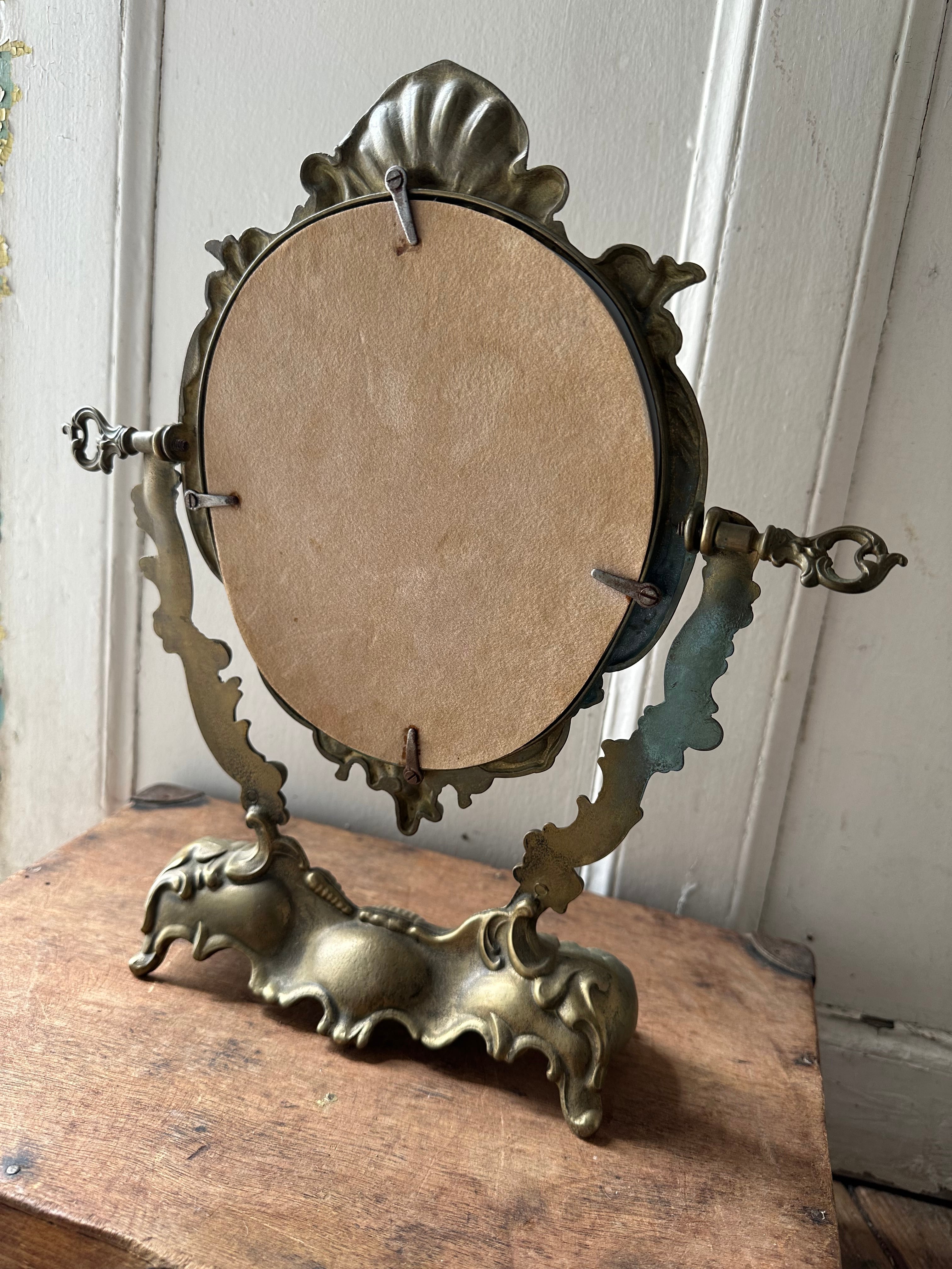 フランスアンティーク天使の卓上ミラー 鏡 | Brocante de La Cocotte