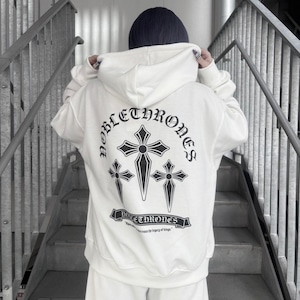 【CANDY SELECT】クロスPTパーカー 230322 サブカル 地雷系 グランジ ストリート メンズ レディース ユニセックス