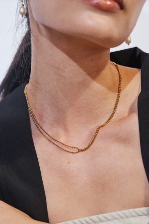316L 316L Dualité Choker necklace［GOLD］#n173