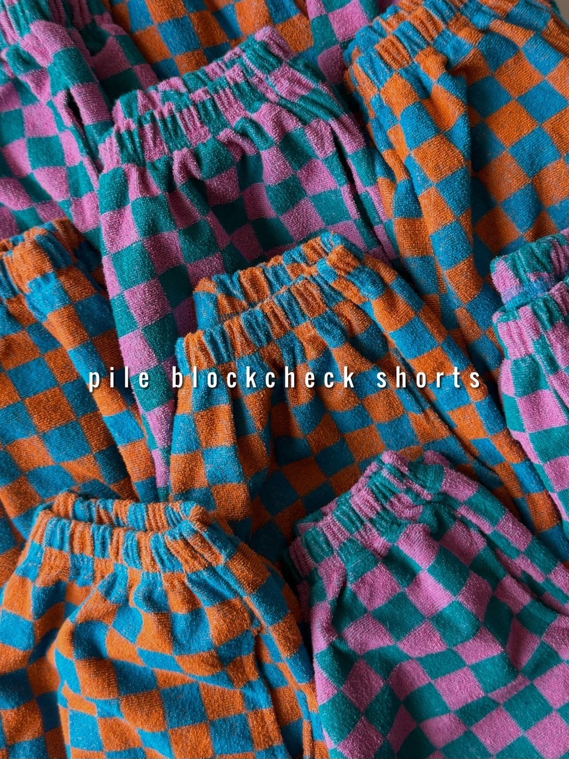 パイル ブロックチェックショートパンツ(90〜140cm)4406