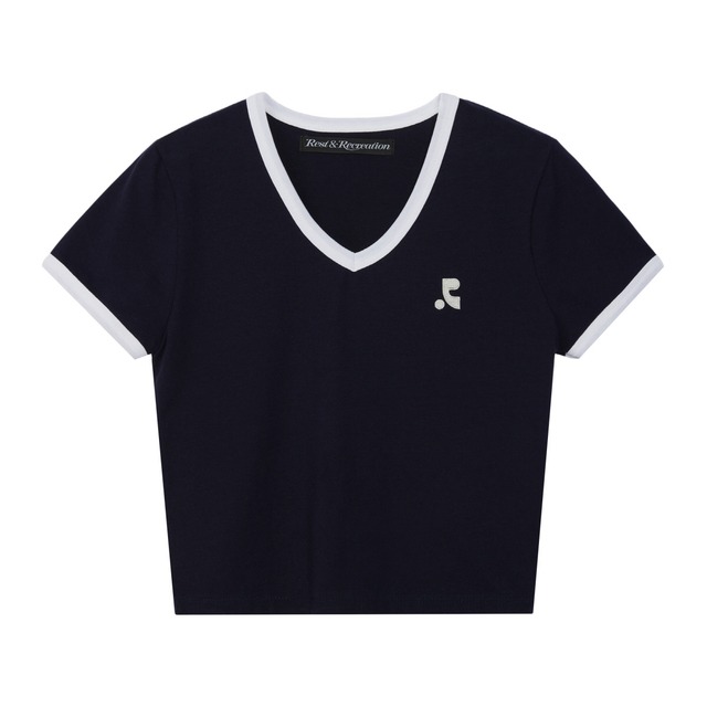 [Rest & Recreation] V-NECK RINGER T-SHIRT - NAVY 正規品 韓国 ブランド 韓国ファッション 韓国代行 レストアンドレクリエーション restrecreation rest and recreation 日本 店舗 レストアンドレクリエーション