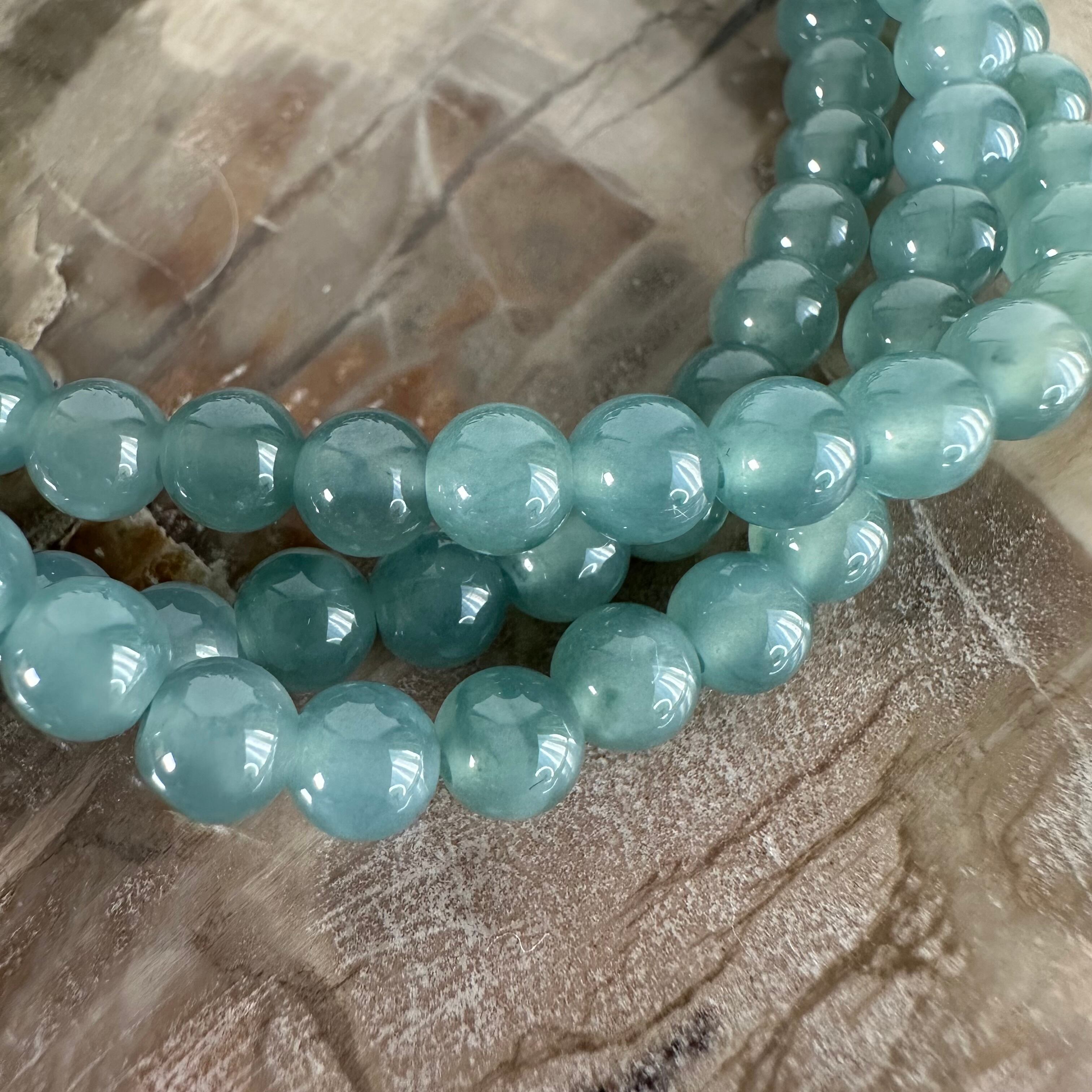 プレミアム】ミャンマー産3連青翡翠ブレスレット880 | 円と縁 オラクル