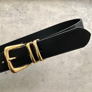 Black Italian Leather Belt made in USA