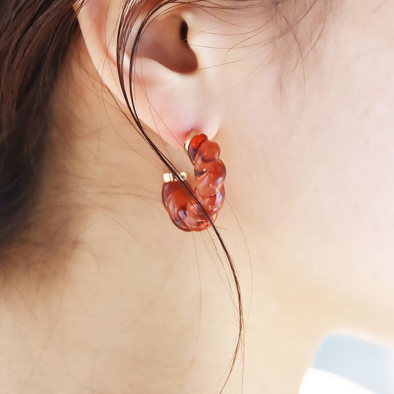 ネコポス便】ピアス アクリルカラーツイストピアス クリアカラー