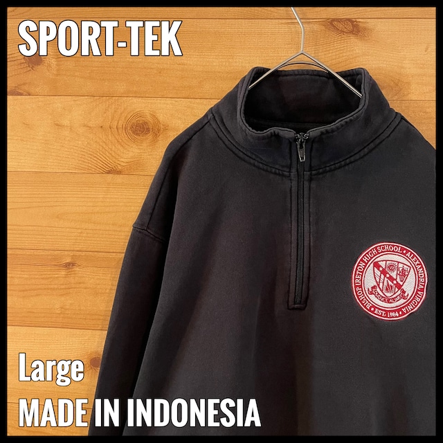 【SPORT-TEK】ハーフジップ スウェット プルオーバー ビショップ・アイルトン高校 bishop ireton high school ワンポイント 刺繍ロゴ L US古着