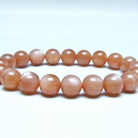 オレンジムーンストーン ブレスレット 10mm 一点物 メール便可 [M便 1/10] 111-48530