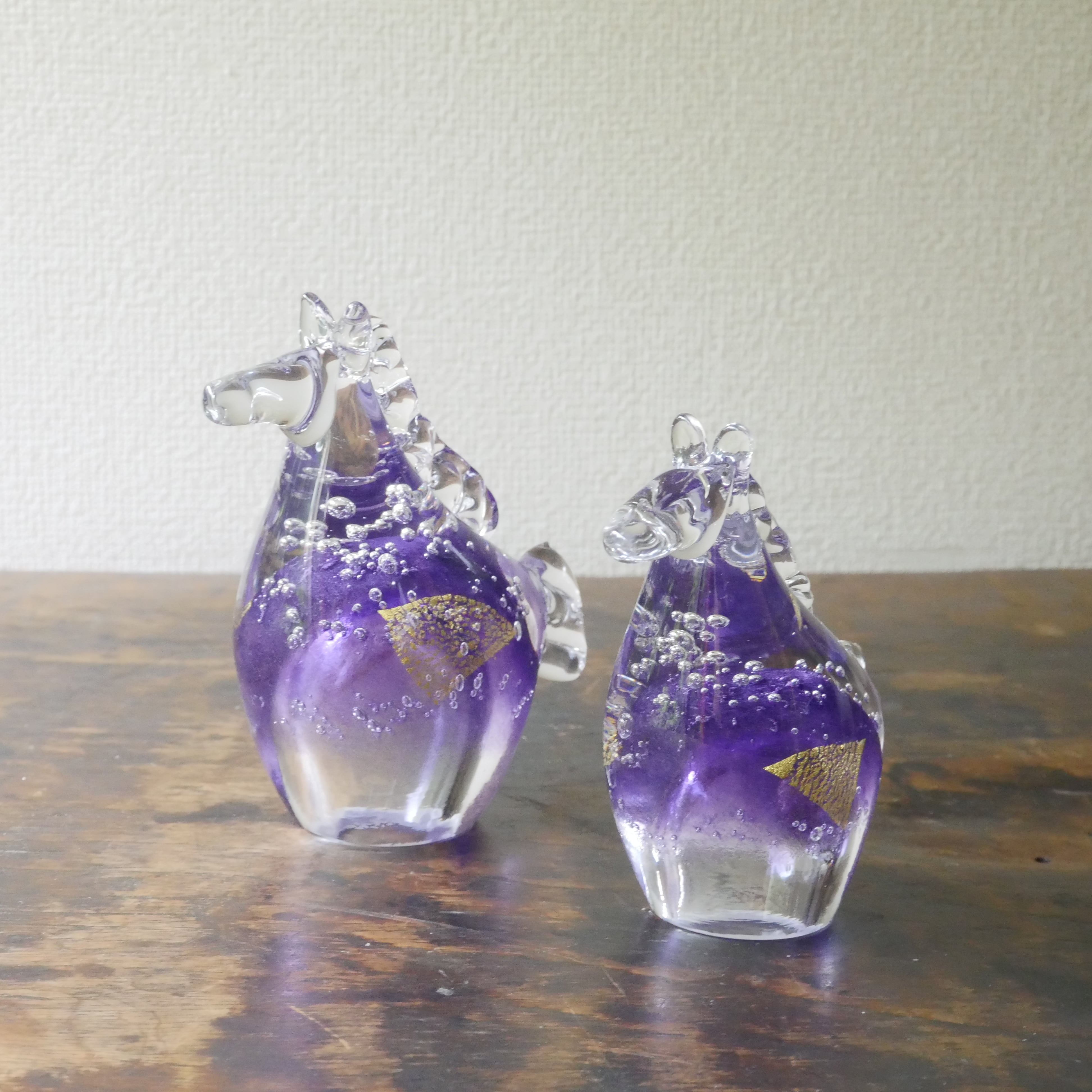 25冬】干支(高さ10cm) ガラス午L 宵馬(パープル) | TSUNE;田中恒子の器