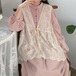 フラワー刺繍レースリボンベスト ・12601
